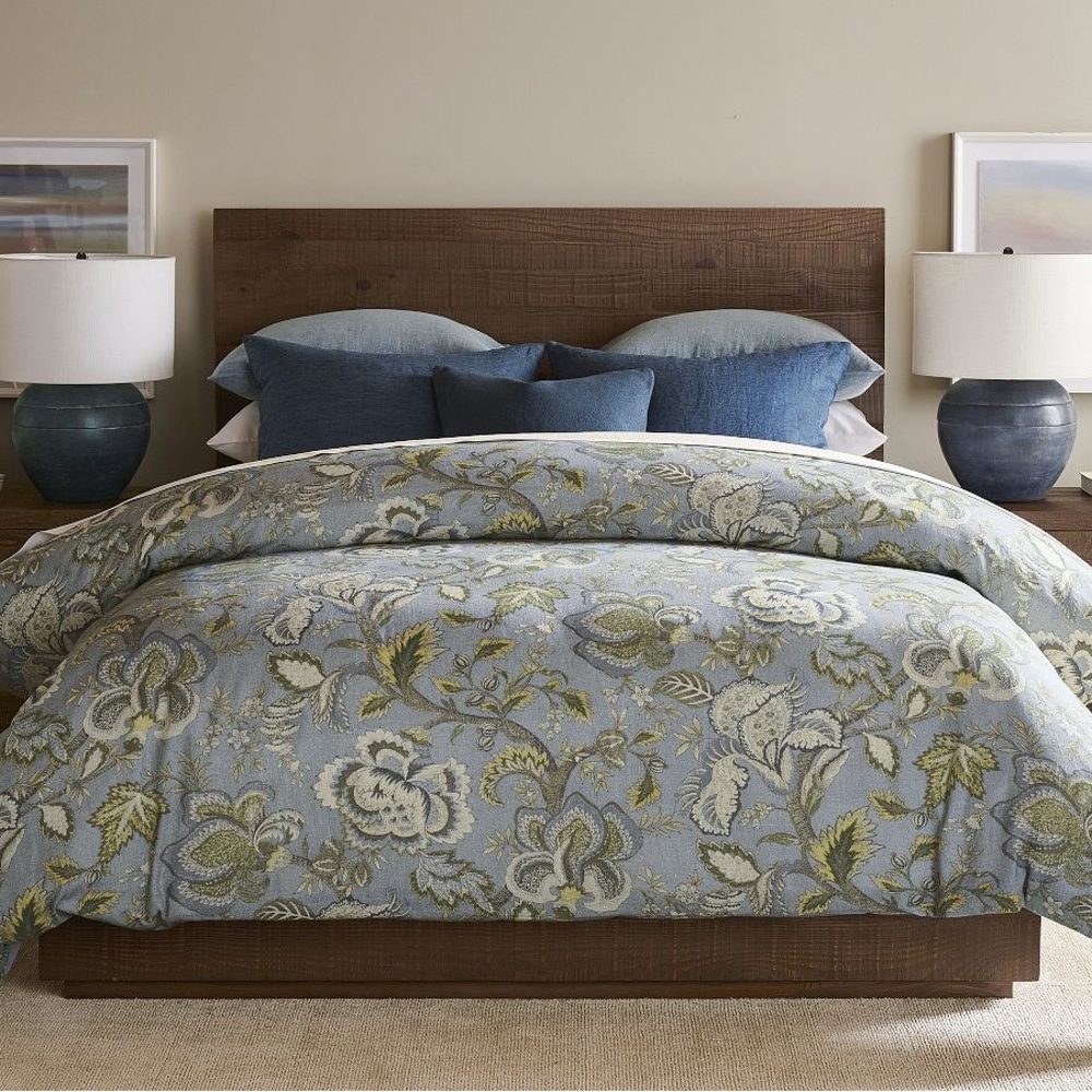 NWT Pottery Barn Azalea Palempore King/Cal King Duvet Cover in Floral Blue Green - Picture 11 of 11
